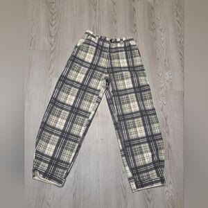 Bershka Checkered Black and Cream Pants
